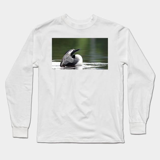 Hide n' seek - Common loon Long Sleeve T-Shirt by Jim Cumming